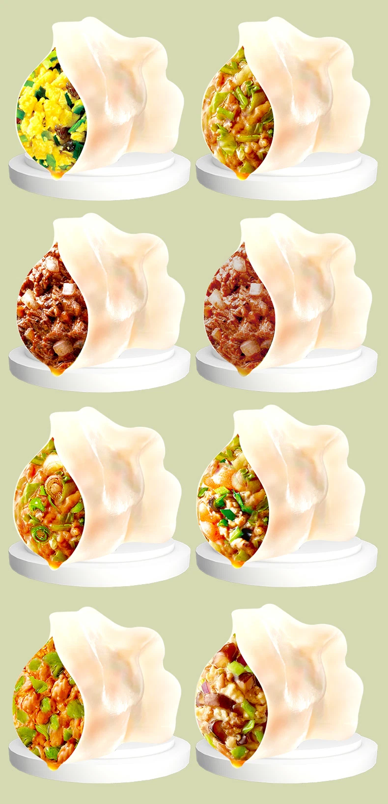 Wheatsun 400g Dumplings Chinese Spring Festival Dumplings Frozen Semi-Finished Products Beef and Green Onion Filling